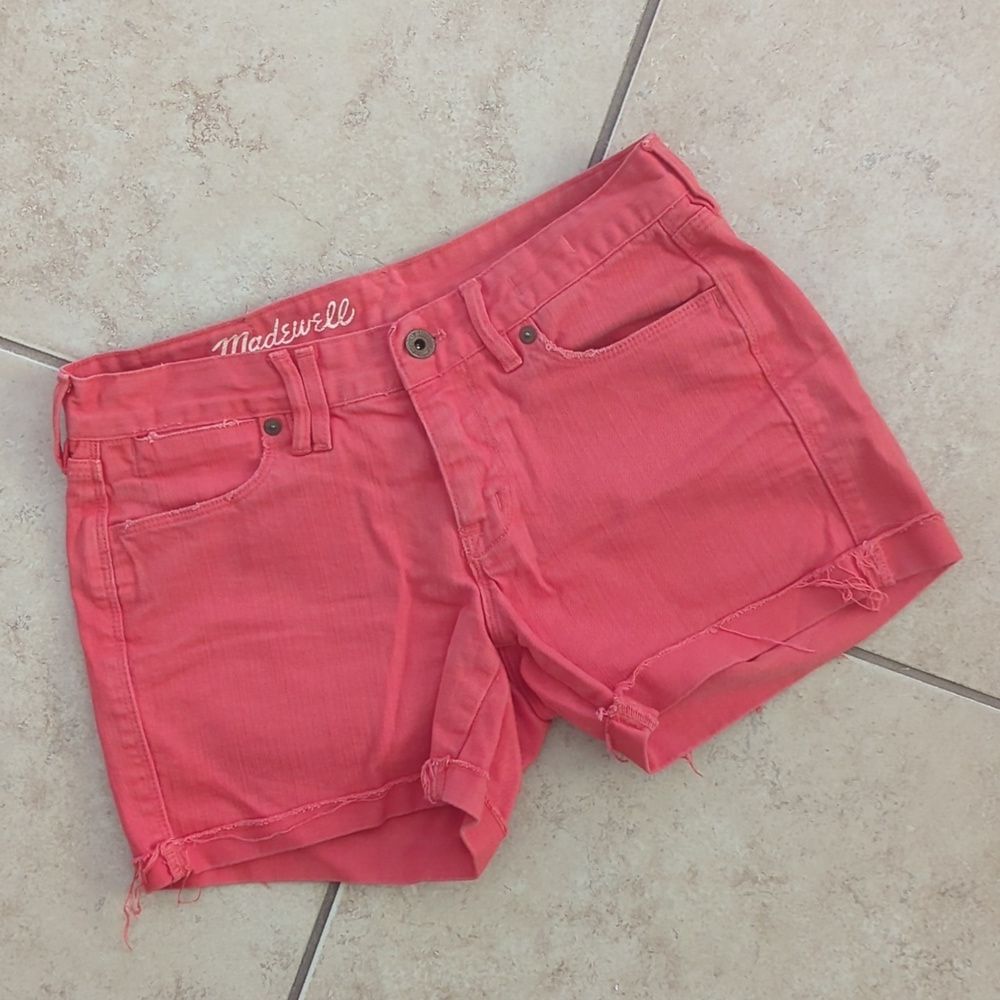 Madewell Coral Pink Denim Jean Shorts - Size 26